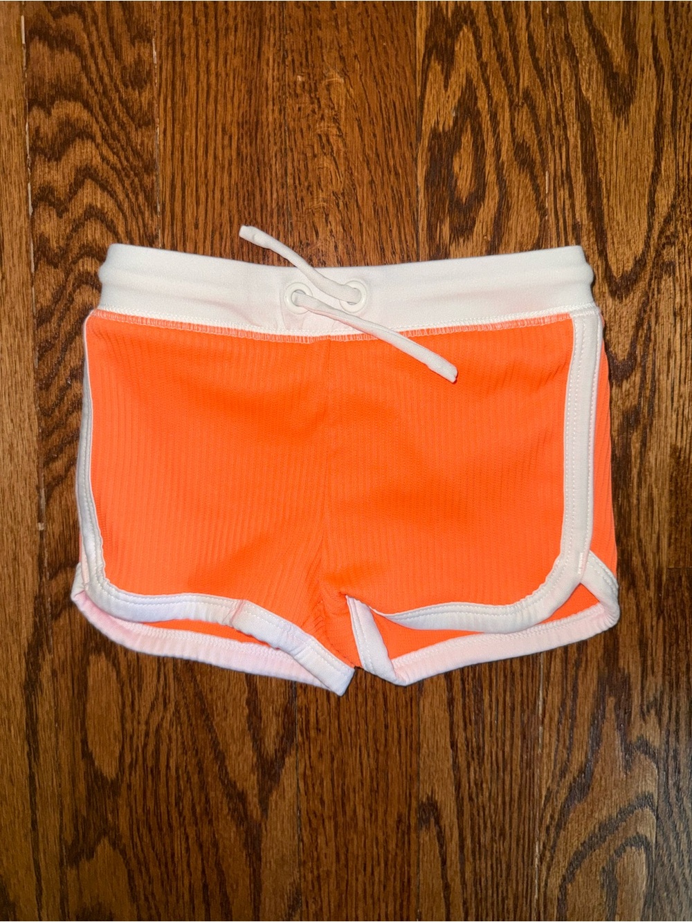 Cat & Jack Neon Orange Athletic Shorts with White Trim